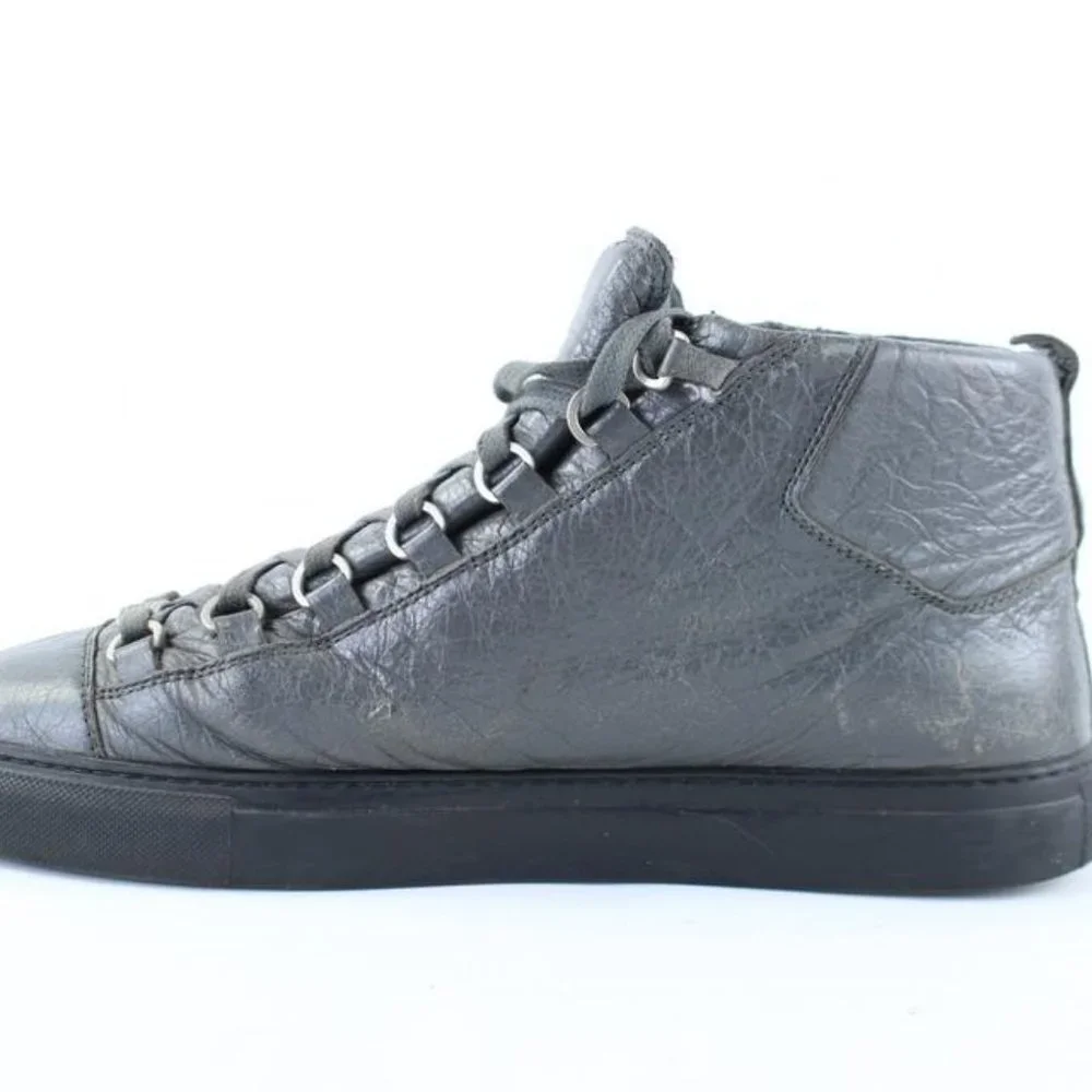 Balenciaga Grey Leather Arena Sneaker Mens 43